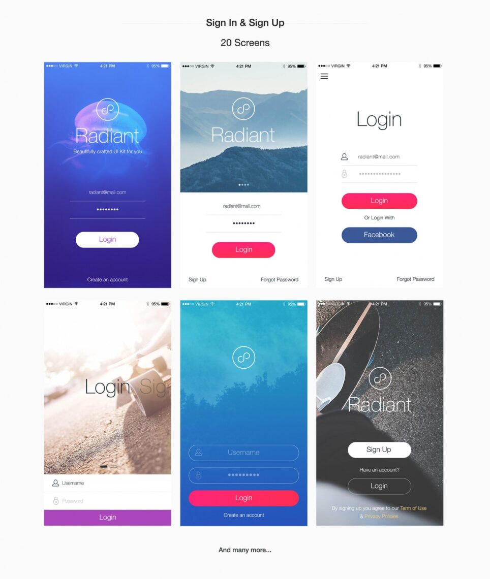 Radiant Mobile UI Kit