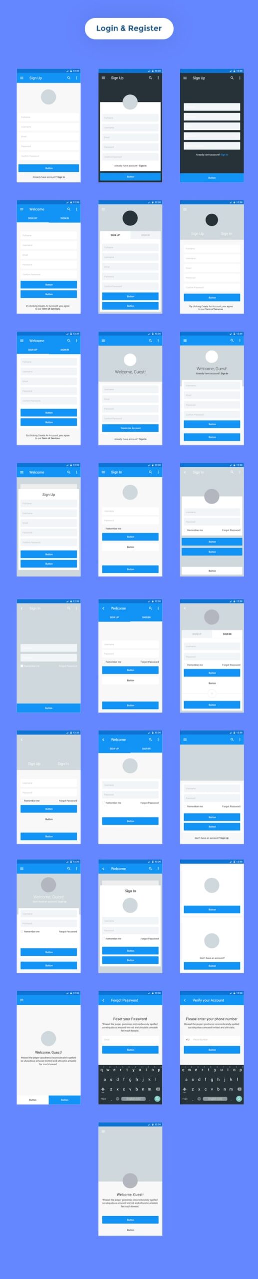 Wireframe Mobile UI KIT