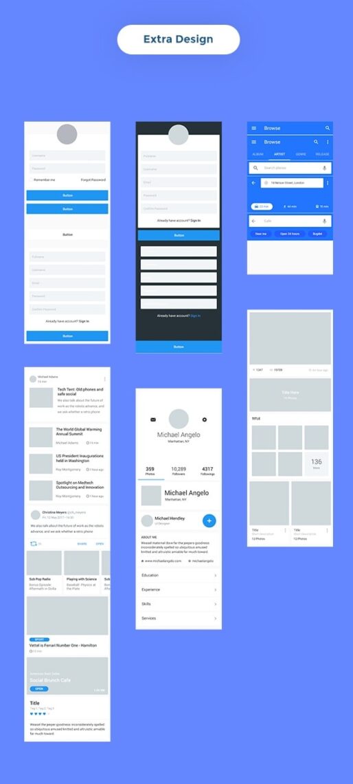 Wireframe Mobile UI KIT