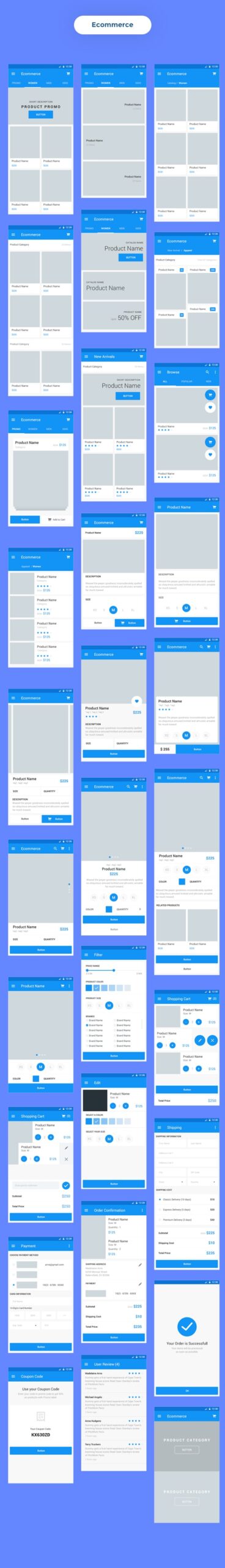 Wireframe Mobile UI KIT