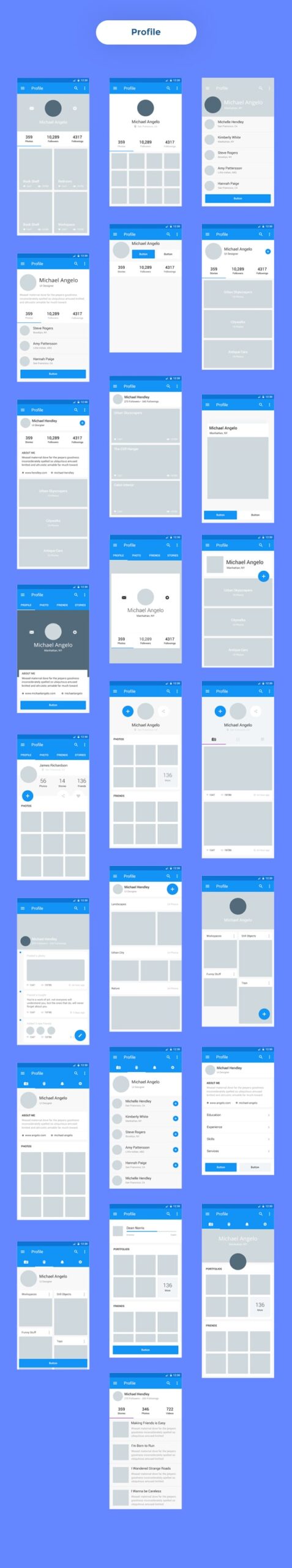 Wireframe Mobile UI KIT