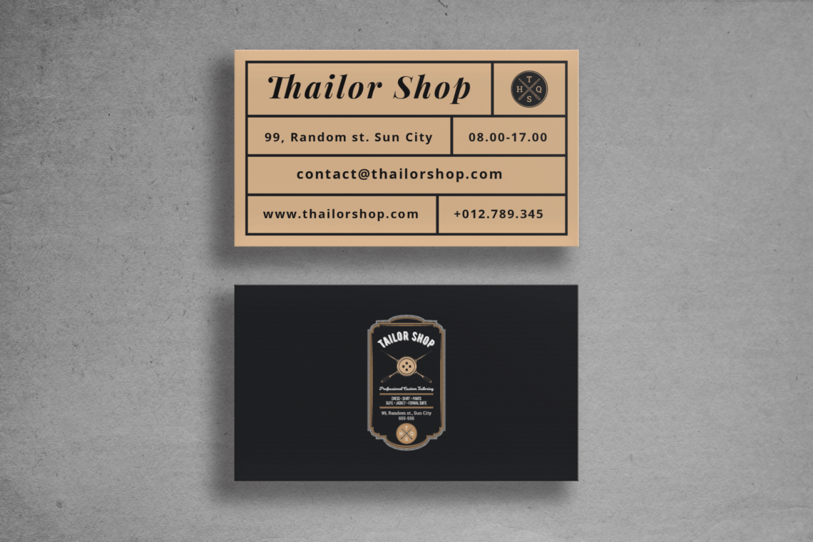 business card tailor brand