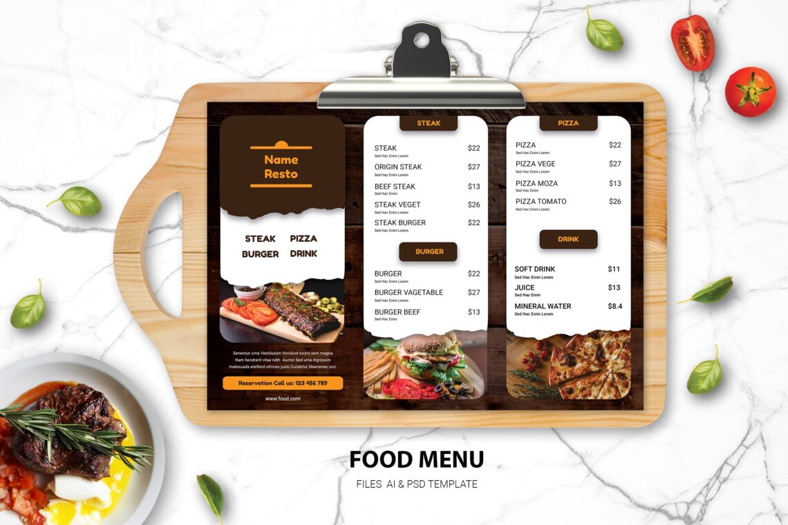 food menu western general food