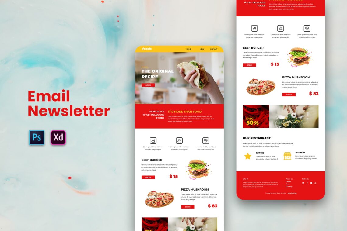 fast food resto email newsletter