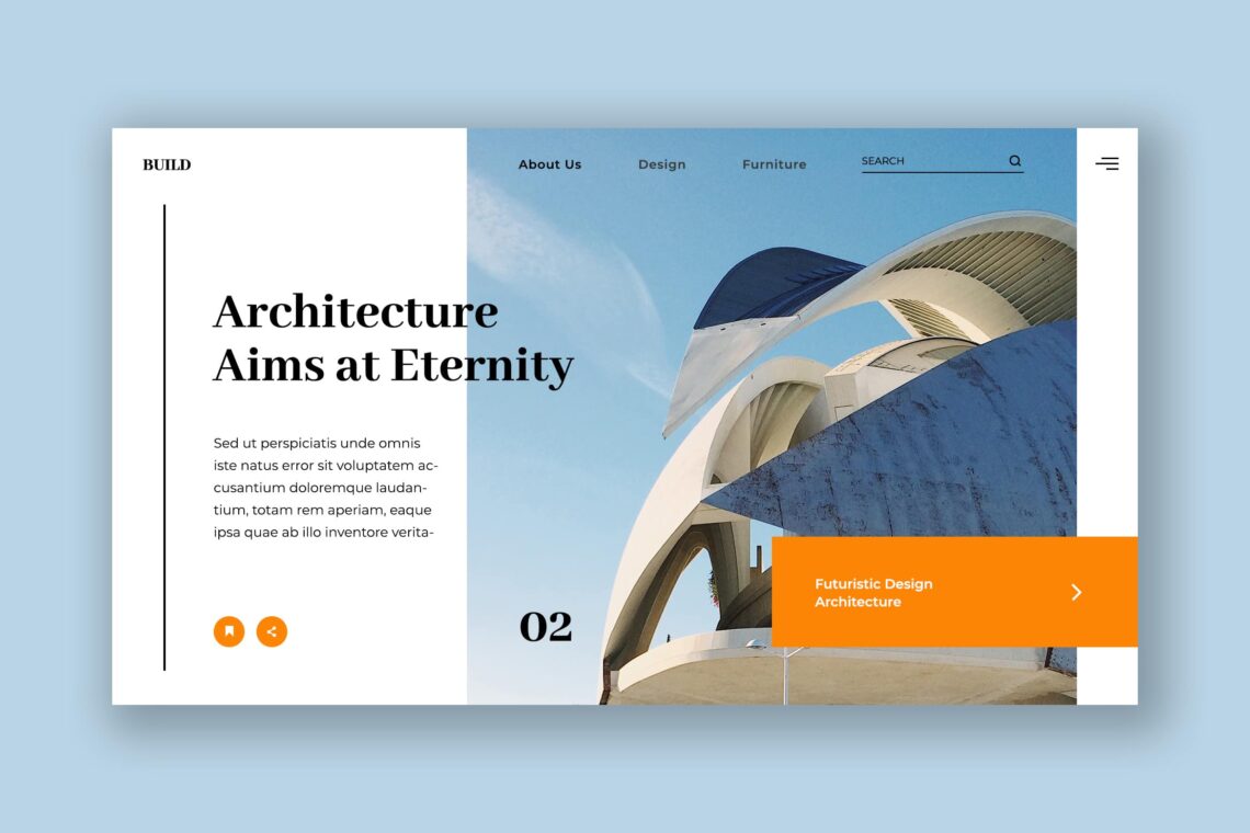 hero header futuristic architecture