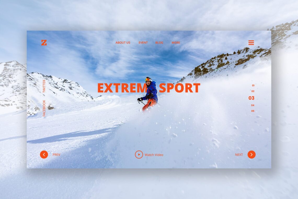 extreme sport winter hero header