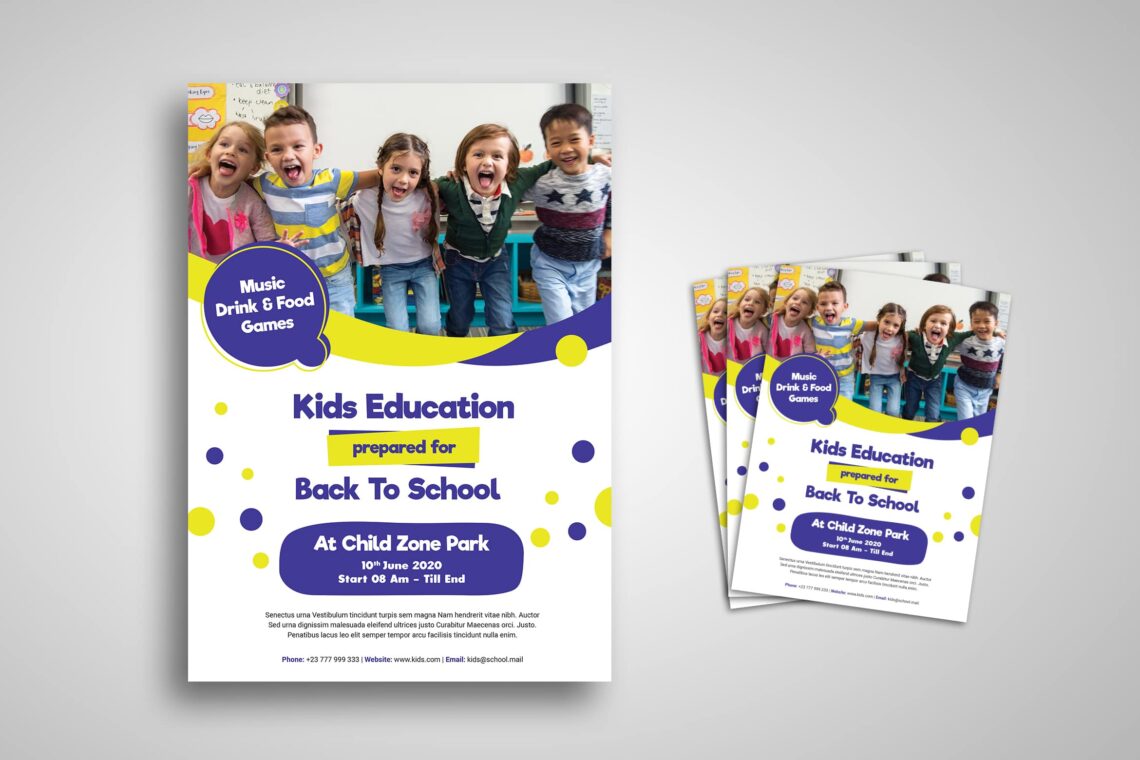 flyer template kids education promotion