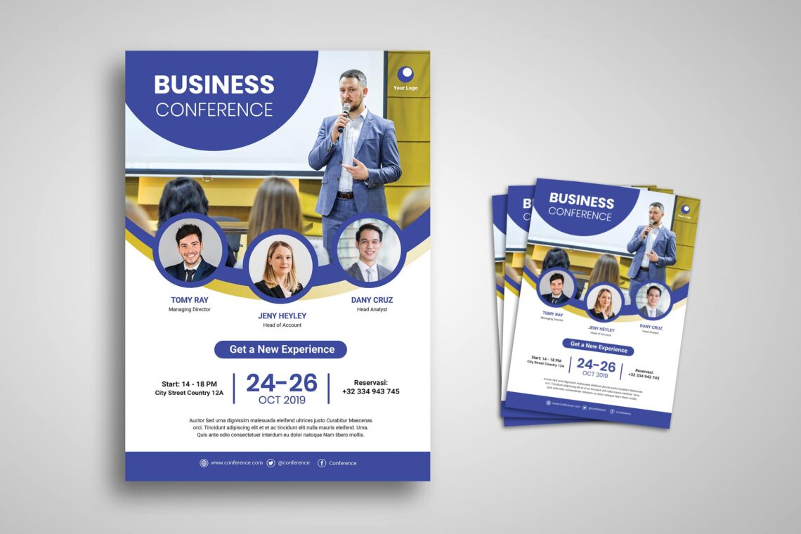 flyer template open business conference