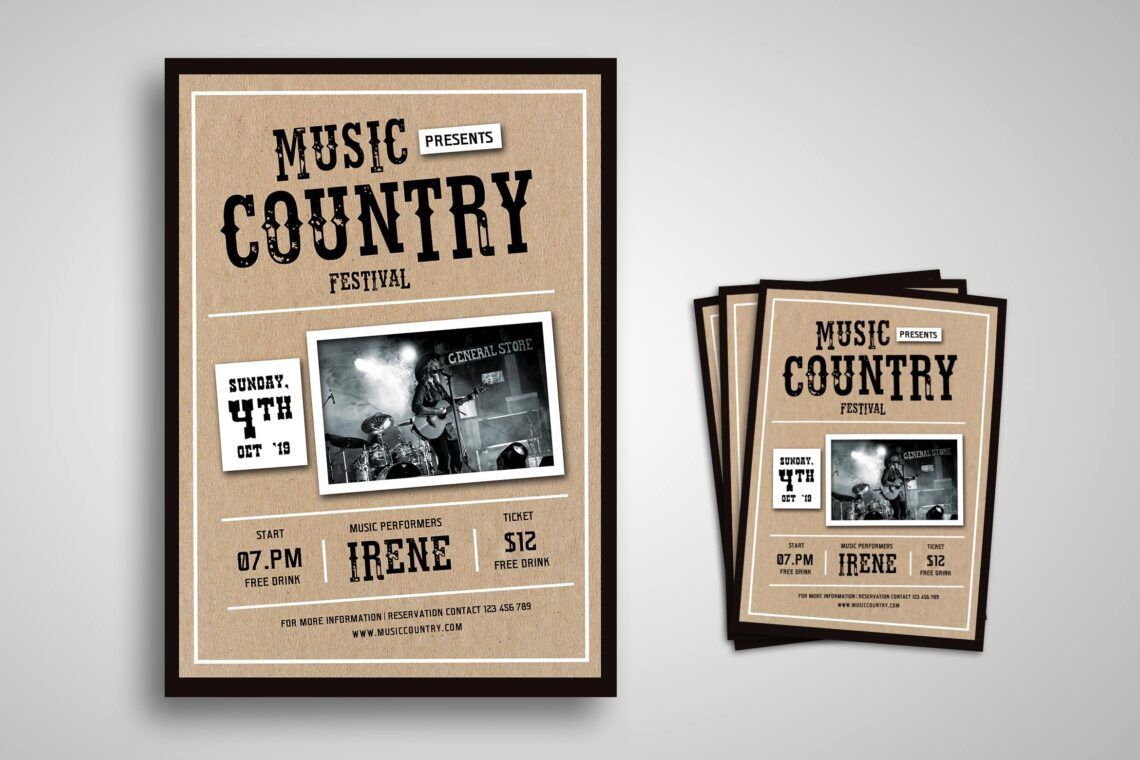 flyer template country music festival