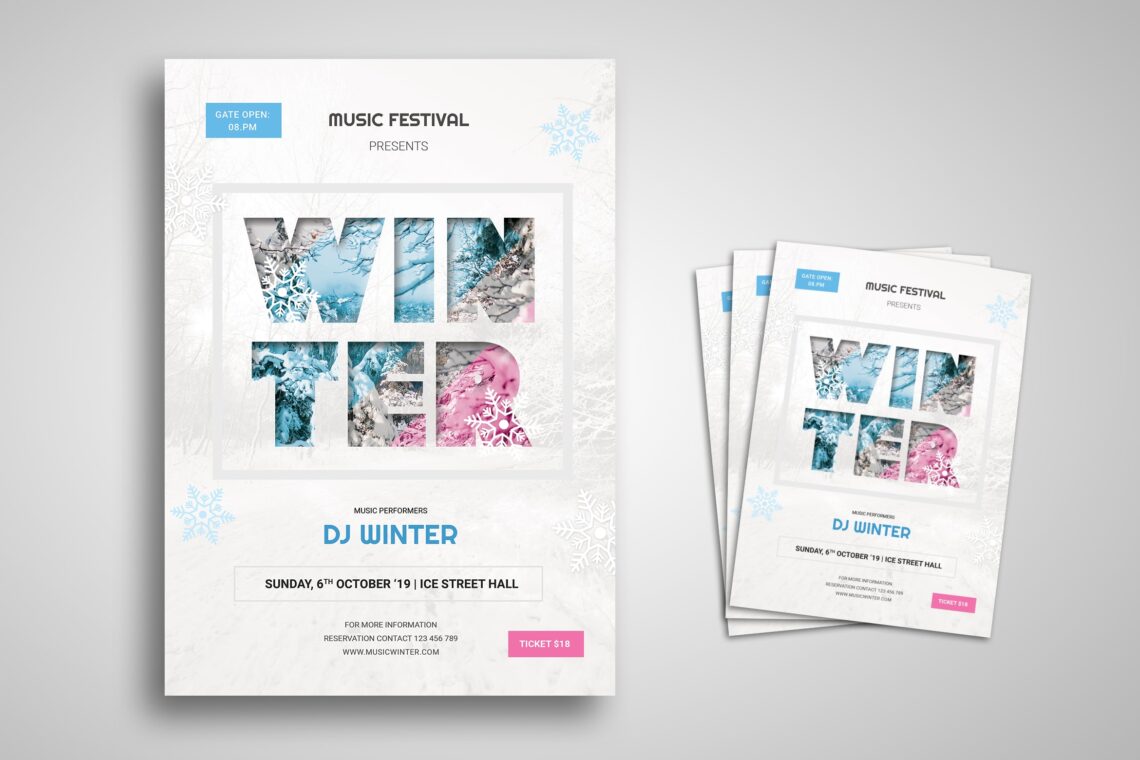 flyer template winter music festival