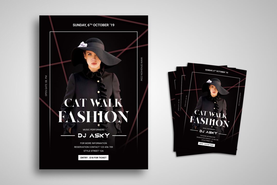 flyer template fashion catwalk