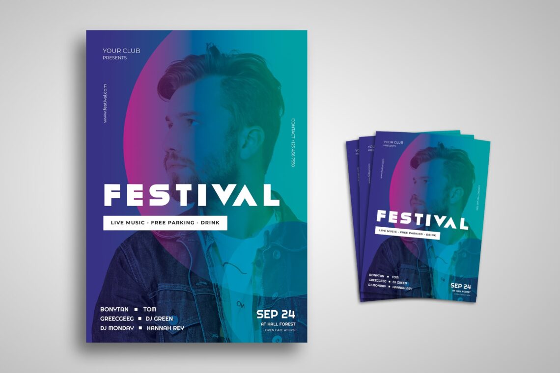 flyer template festival music live