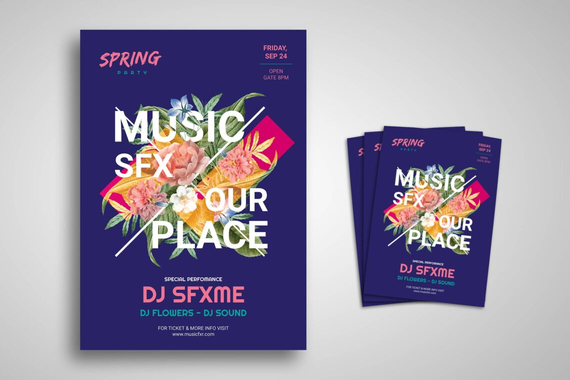 flyer template special music spring