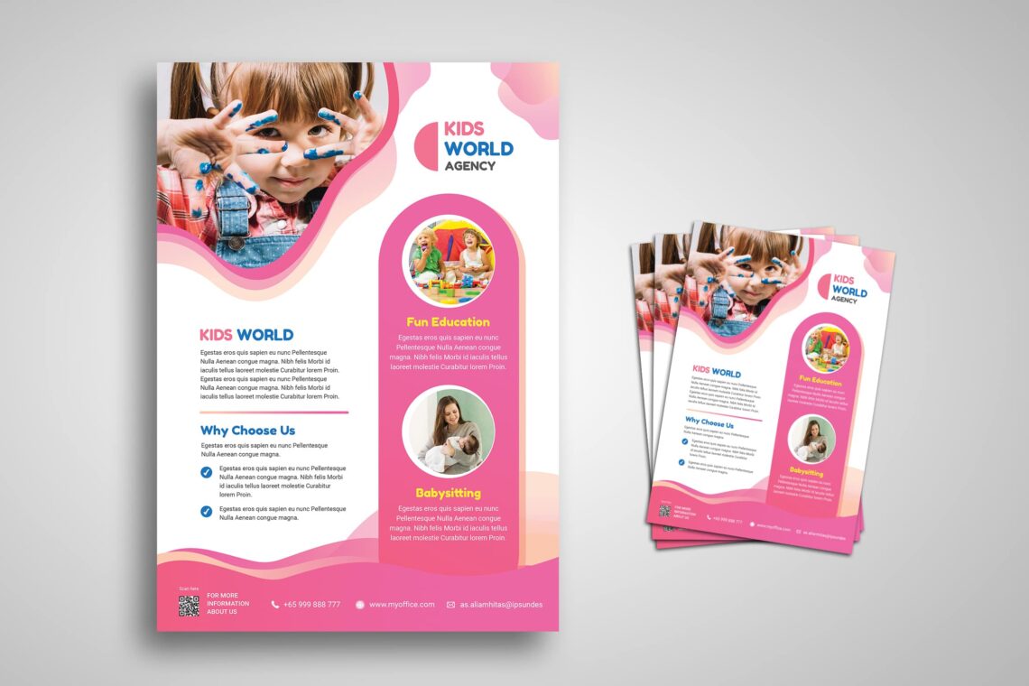 kids world flyer template