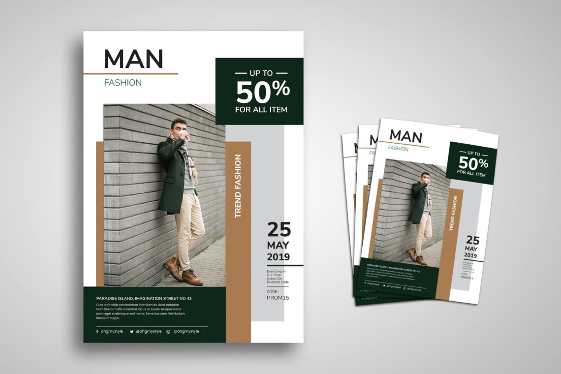 flyer template men fashion