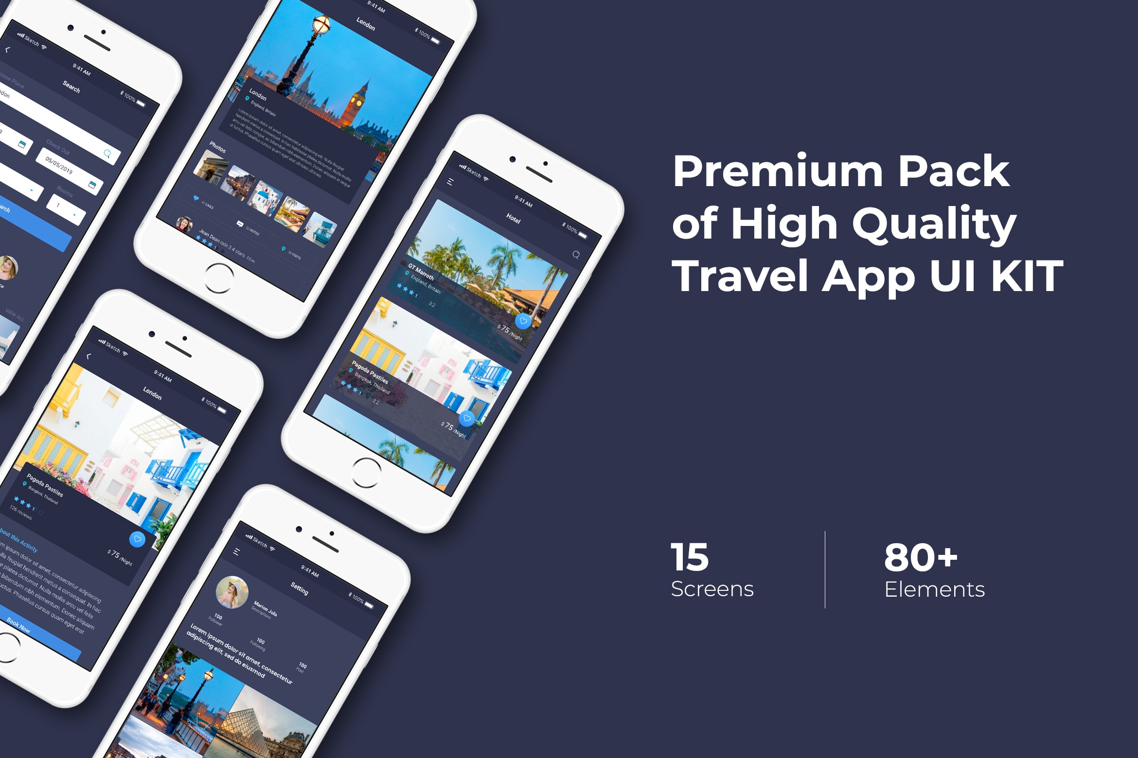 Mobile UI KIT - Brief Travel App