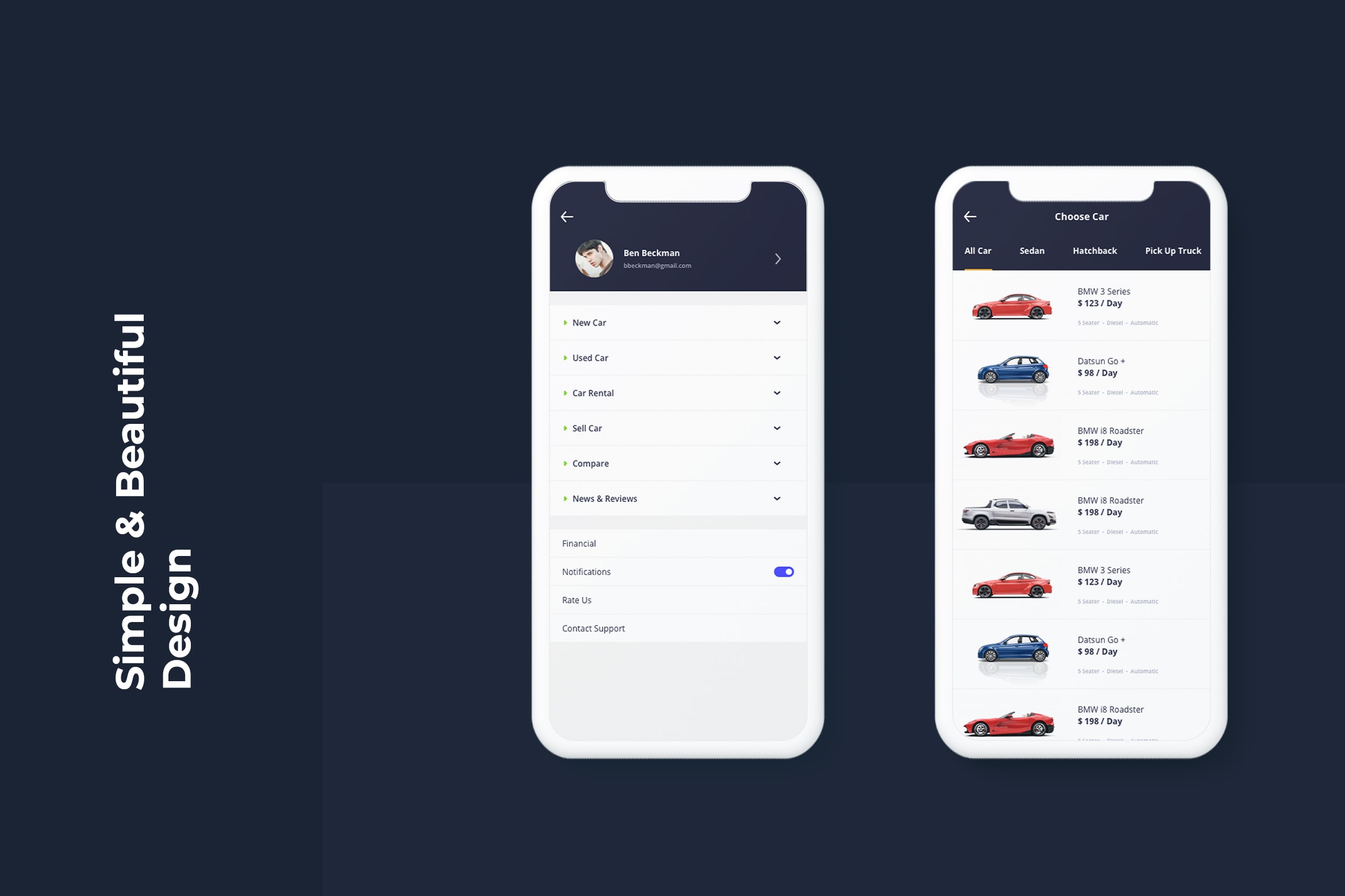 Mobile UI KIT Rent Car App