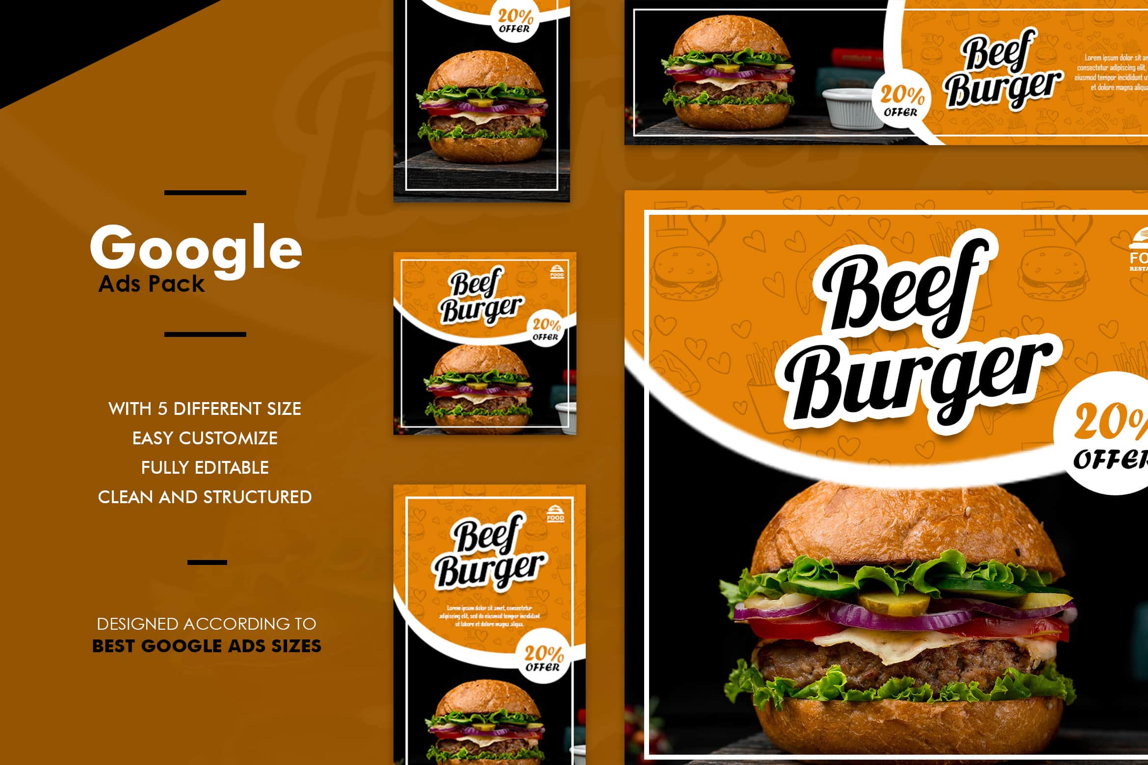 Google Ads Web Banner - Beef Burger