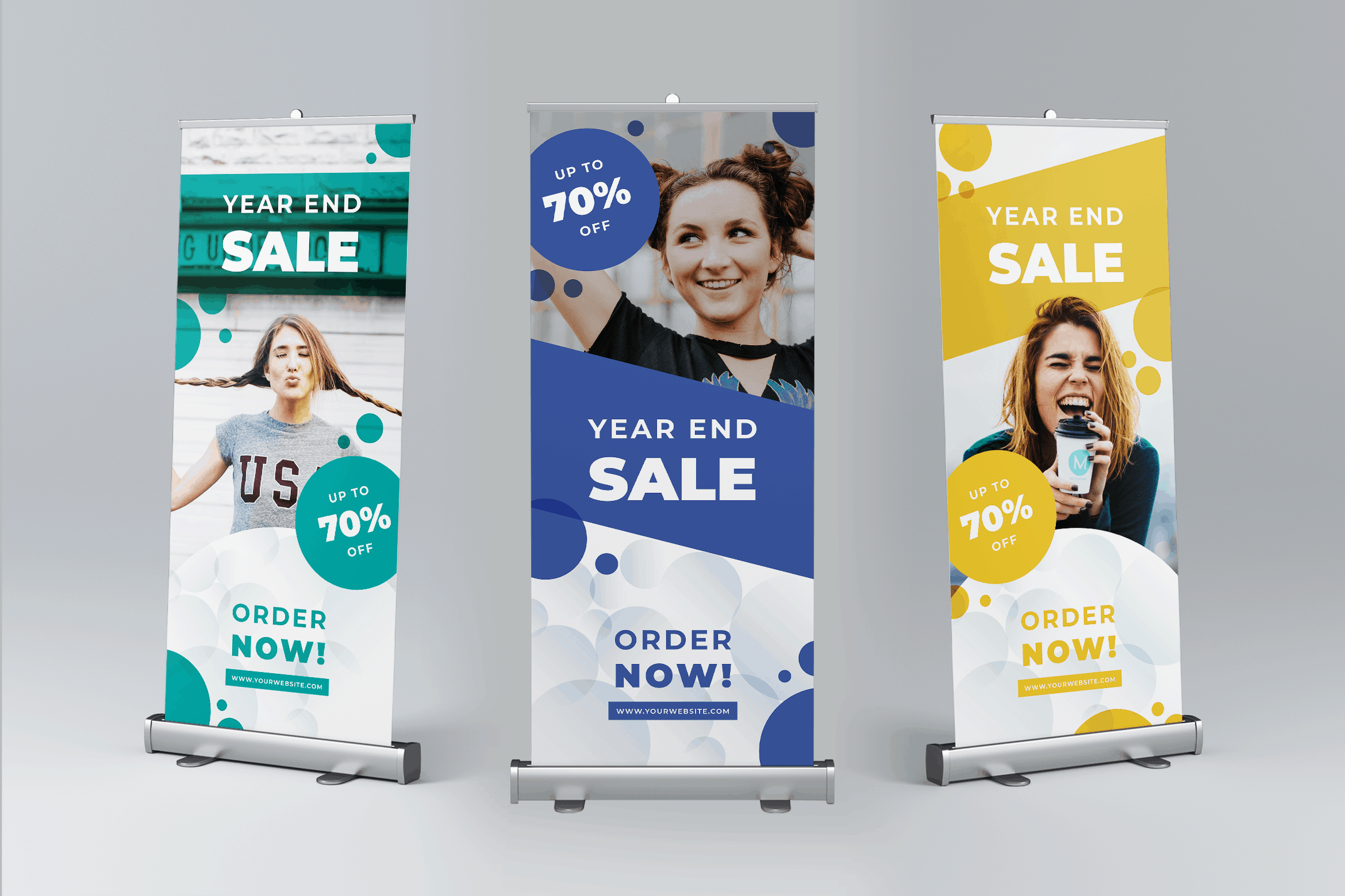 Roll Up Banner - Year End Sale, is a template which is suitable for all business and project goals. You can use this template to promote your brand, product, events and services. All files are neatly organized and can be customized in Adobe InDesign.