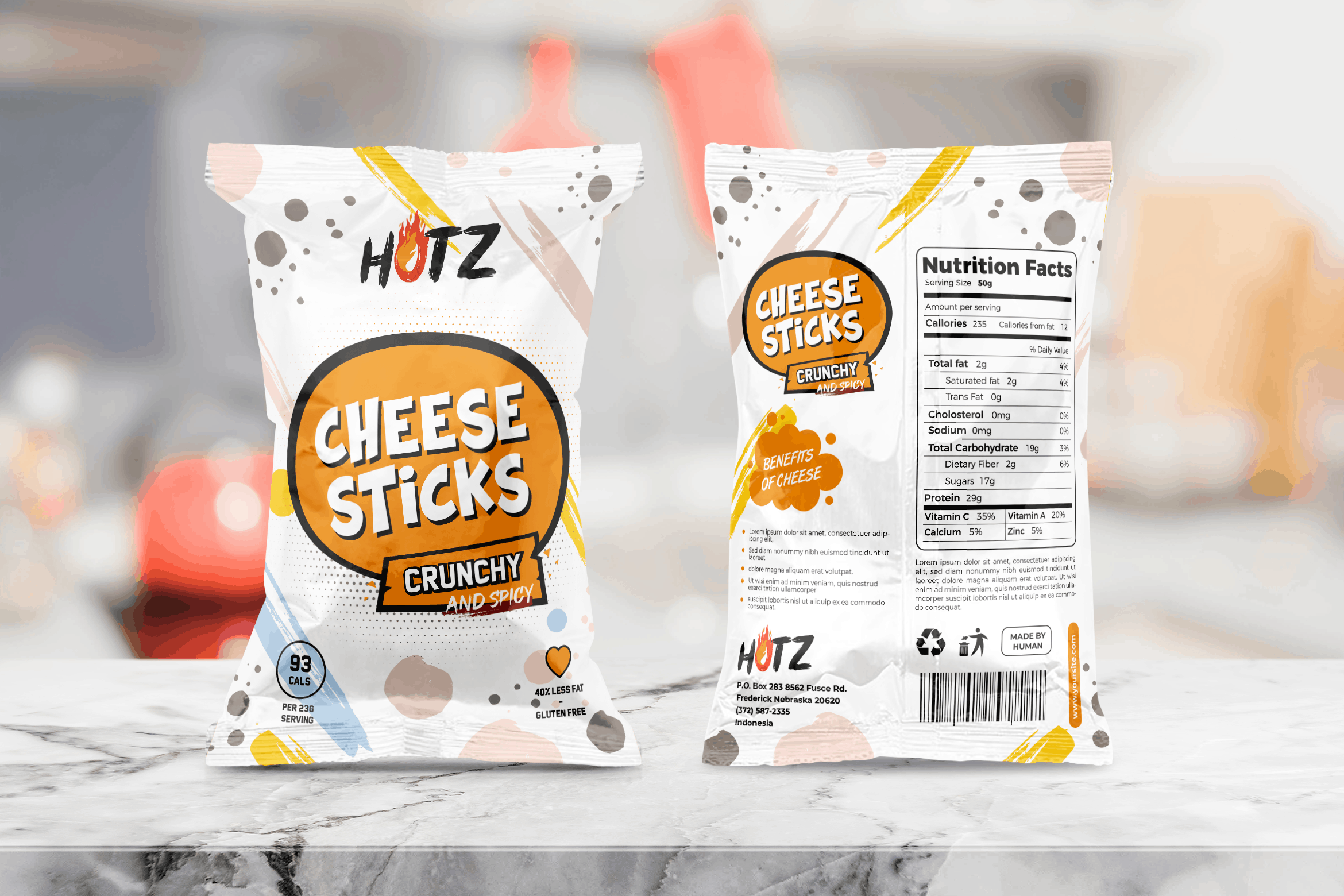 packaging template cheese sticks