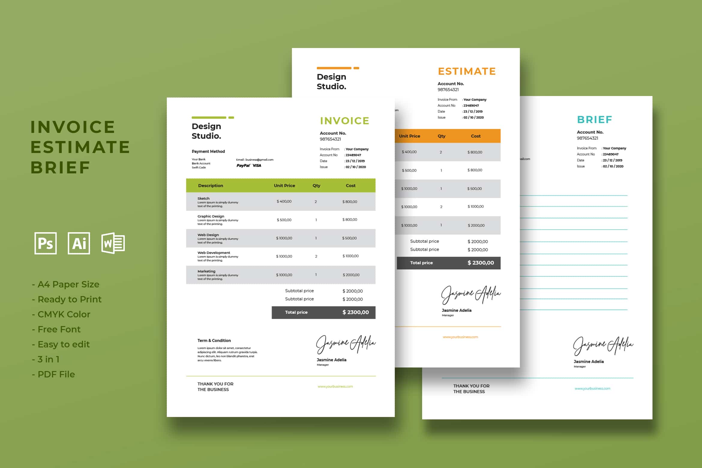 invoice graphic design marketing