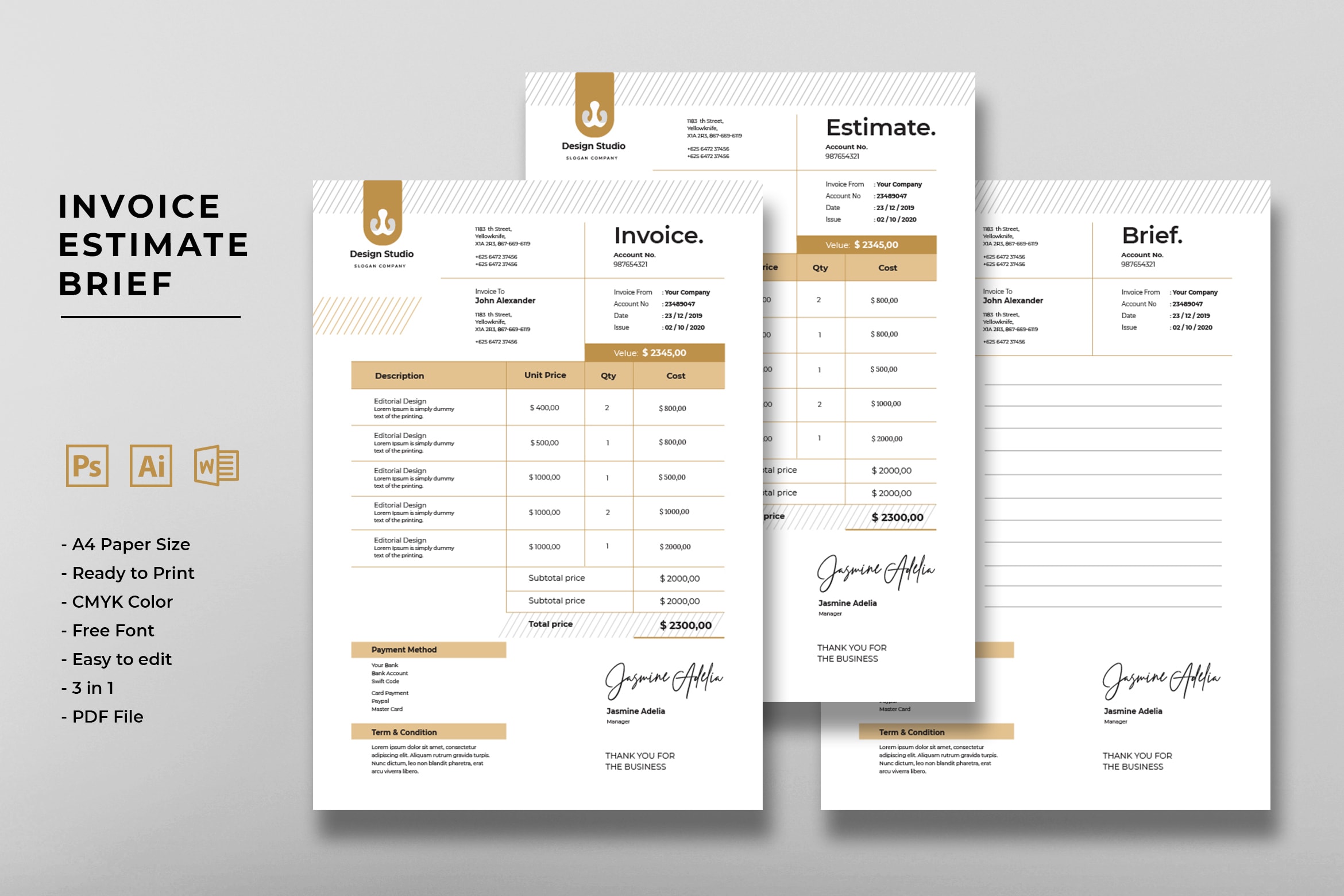 invoice graphic design studio