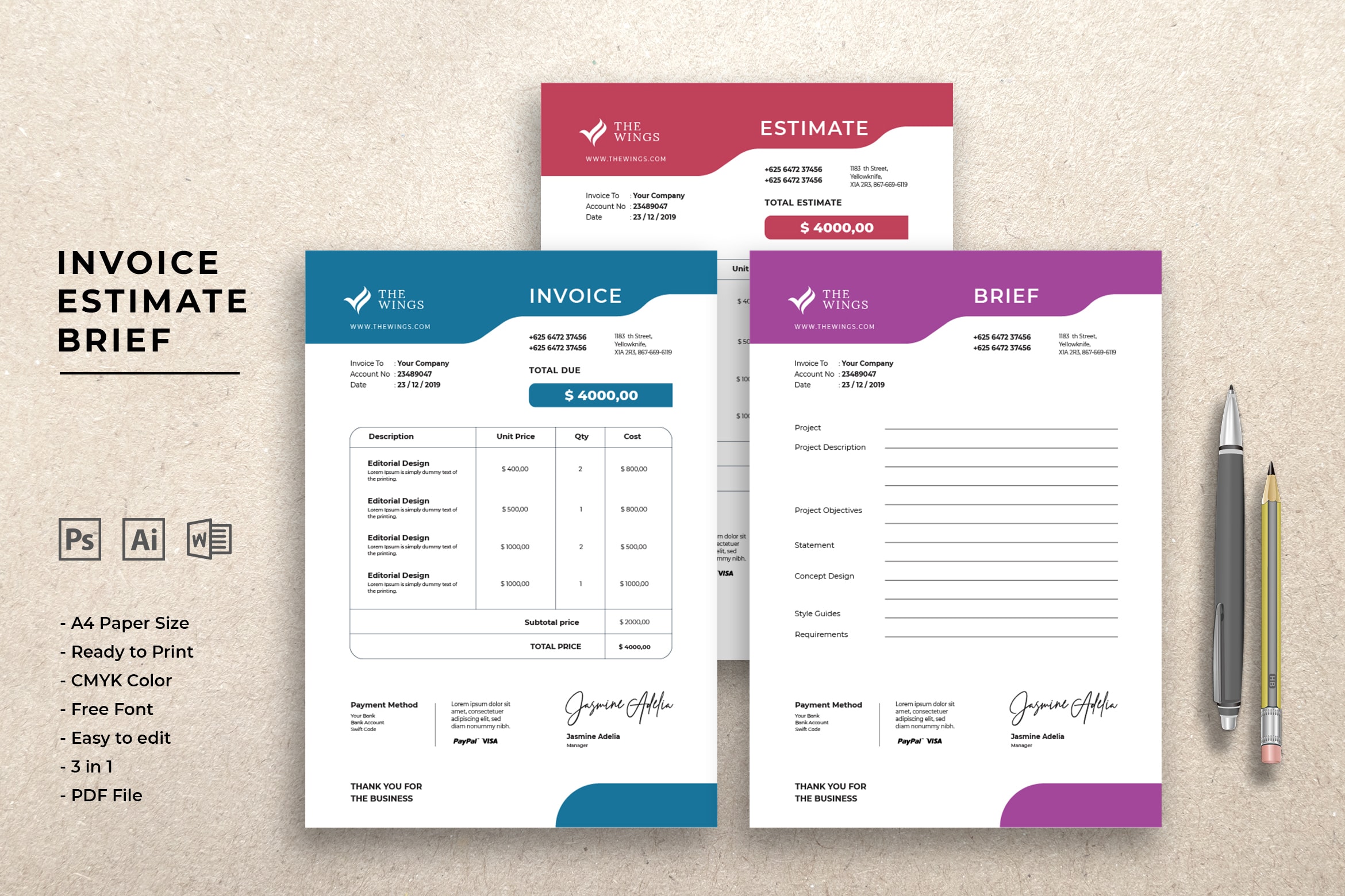 invoice graphic design project