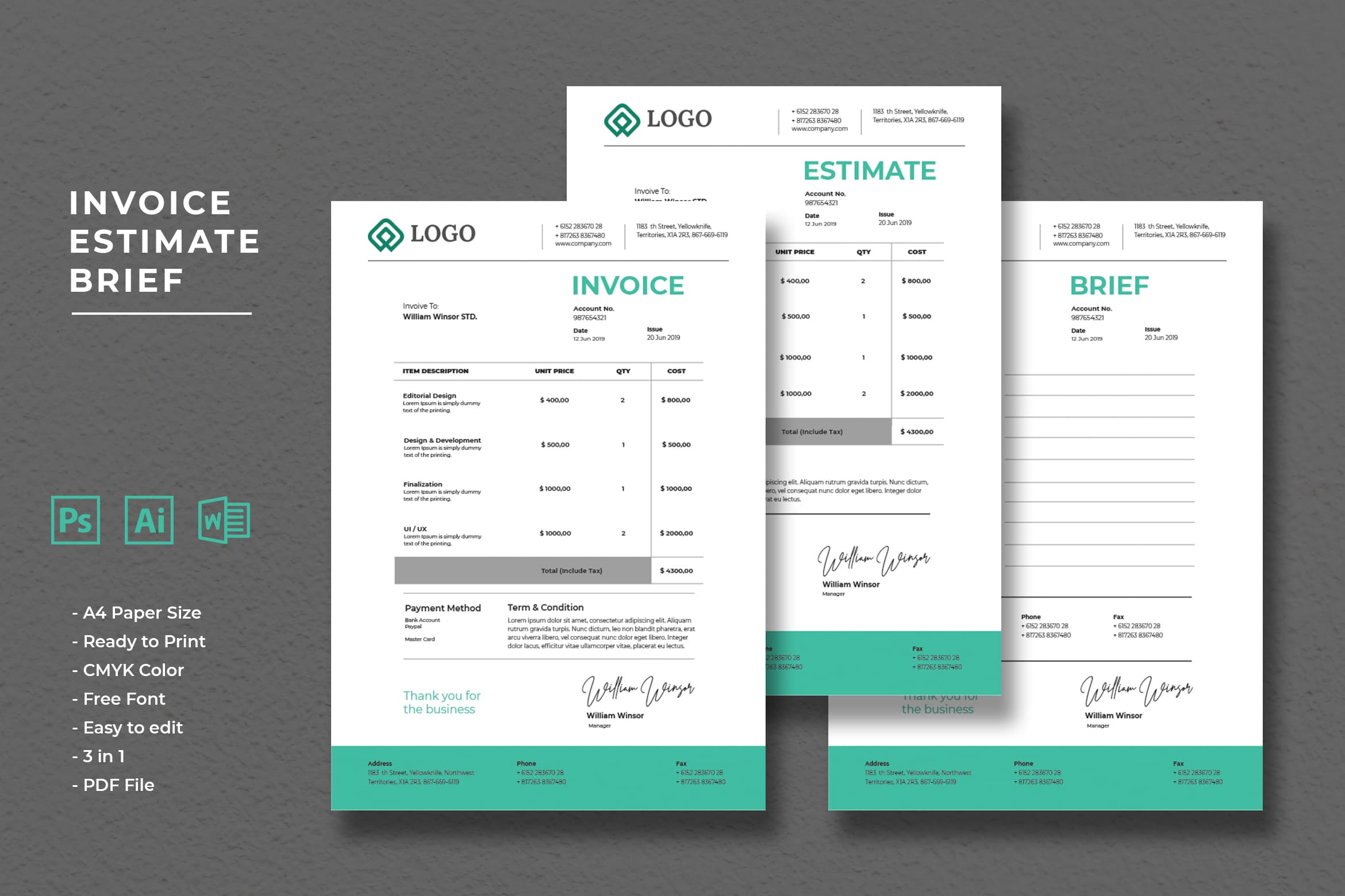 invoice digital design