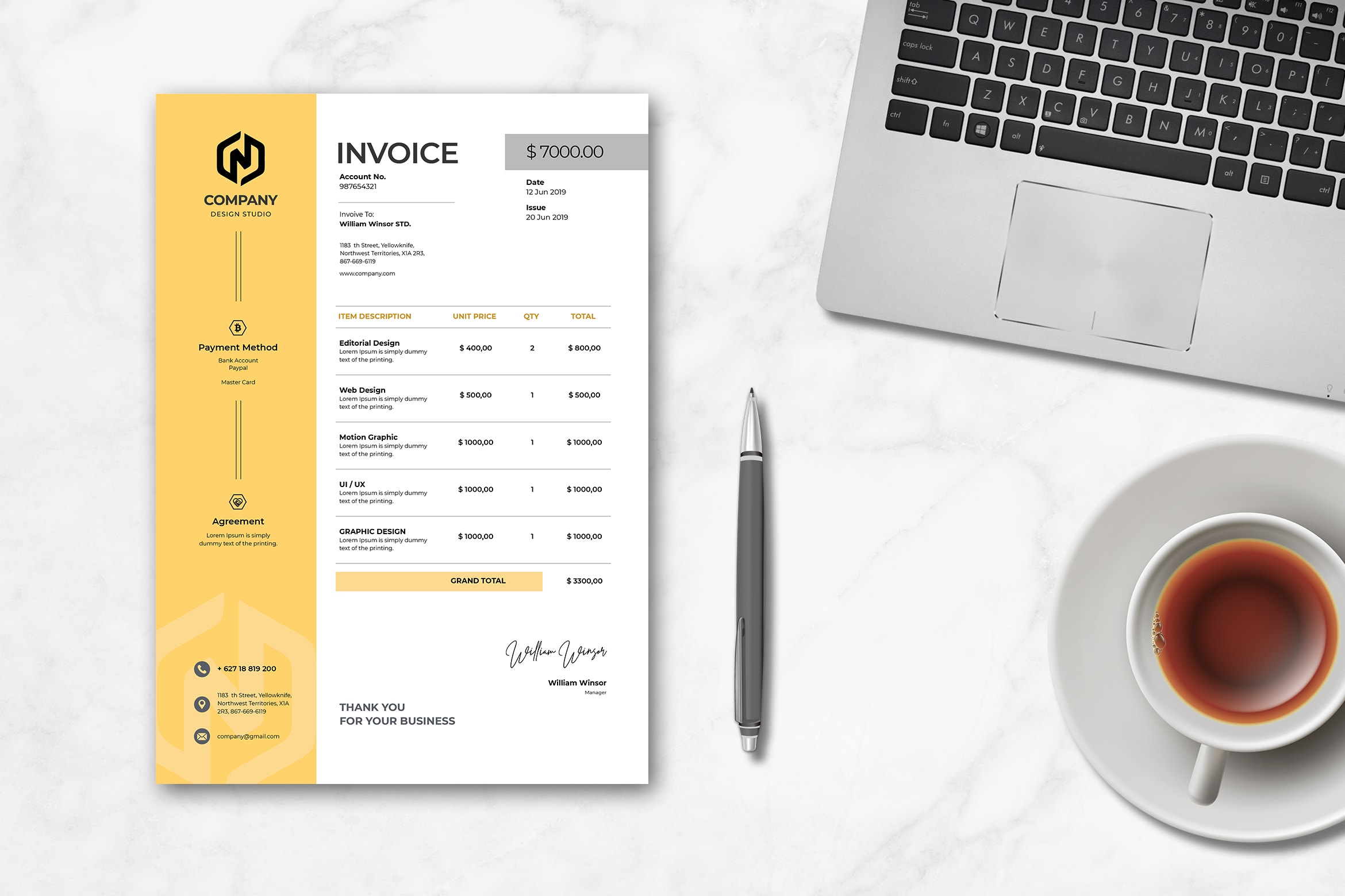 invoice web designer