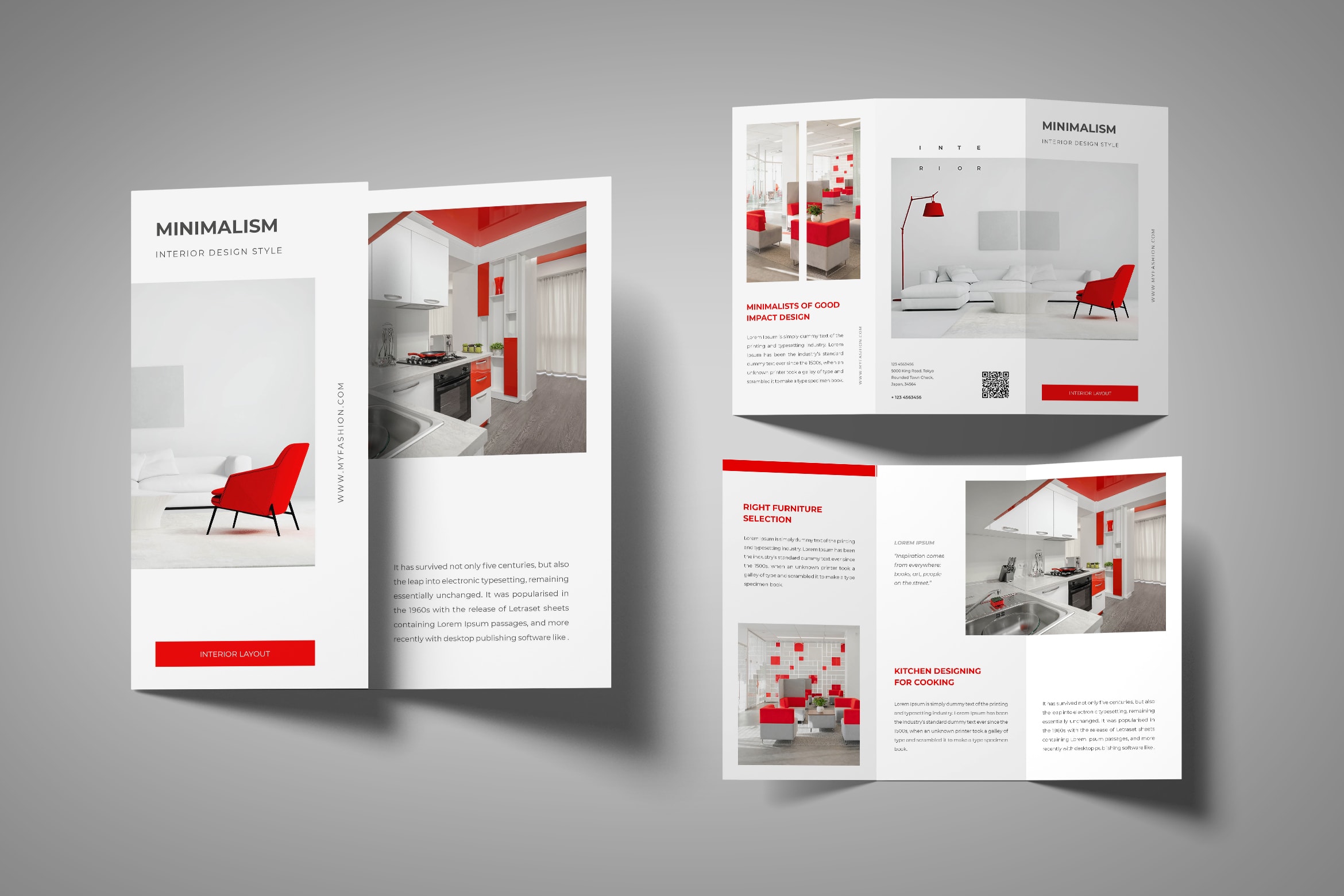 trifold brochure minimalism interior