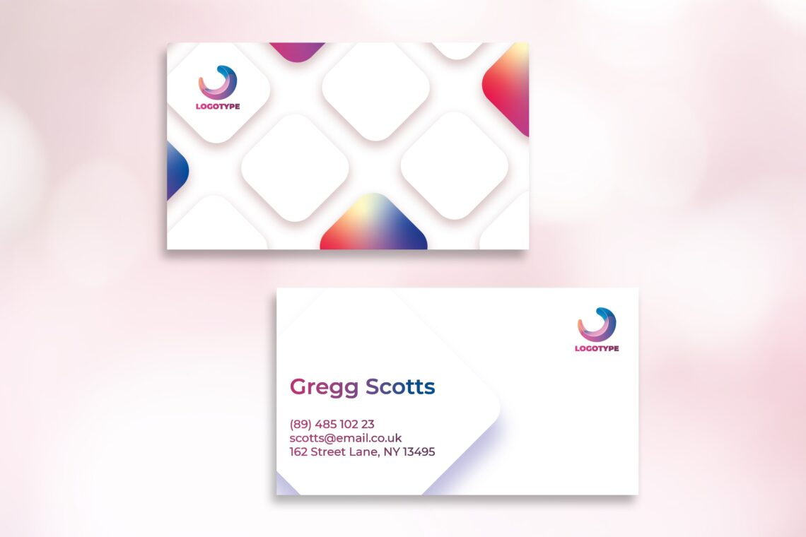 business card clean rectangular template