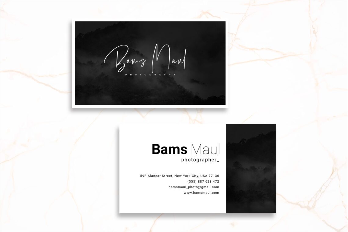 business card photography service identity