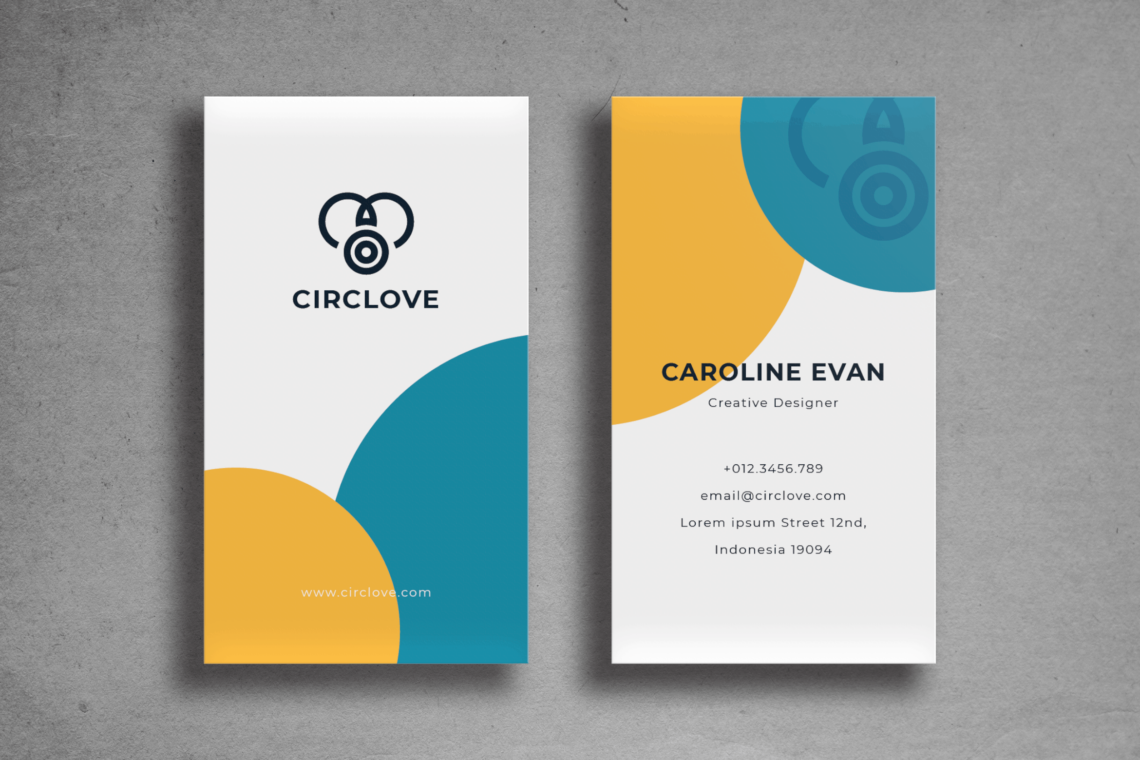 business card simple circle template UI Creative