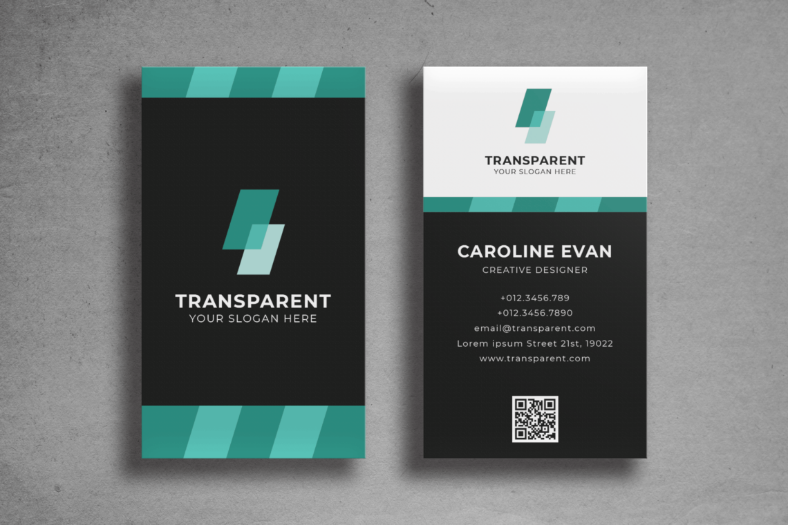 business card transparent black