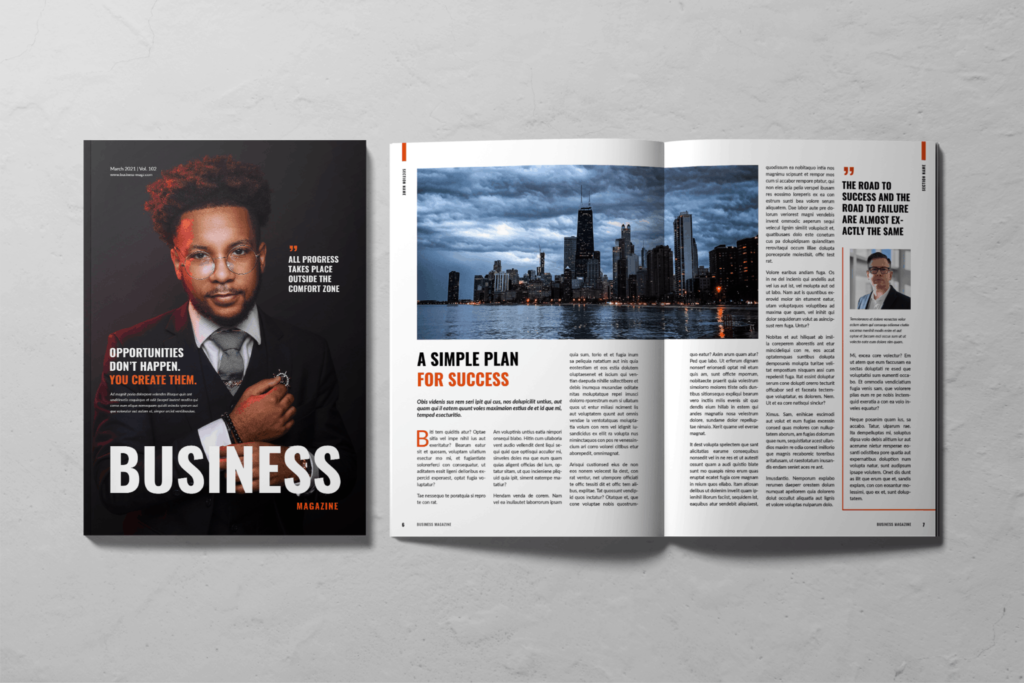 magazine page layout examples