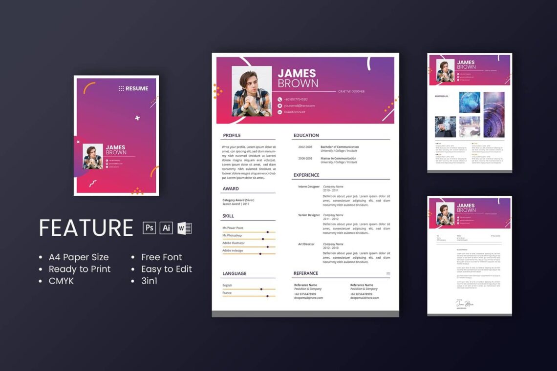 get the professional design for your cv resume template with uicreative 6