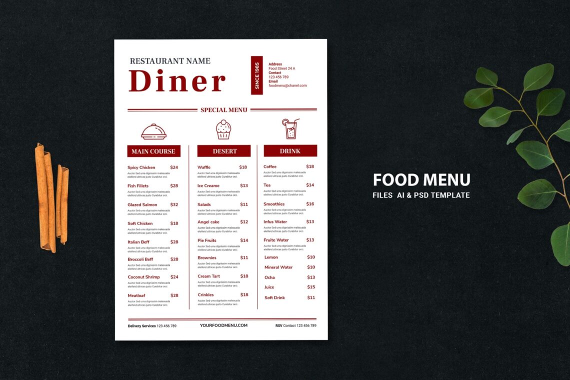 food menu special dinner dishes