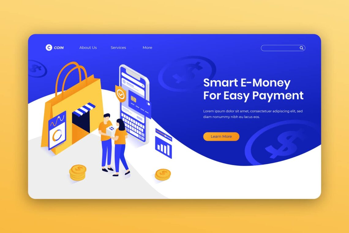 isometric landing pages smart payment