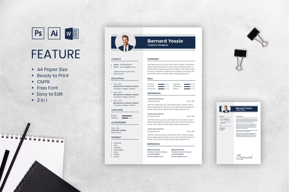 cv resume executive graphic designer