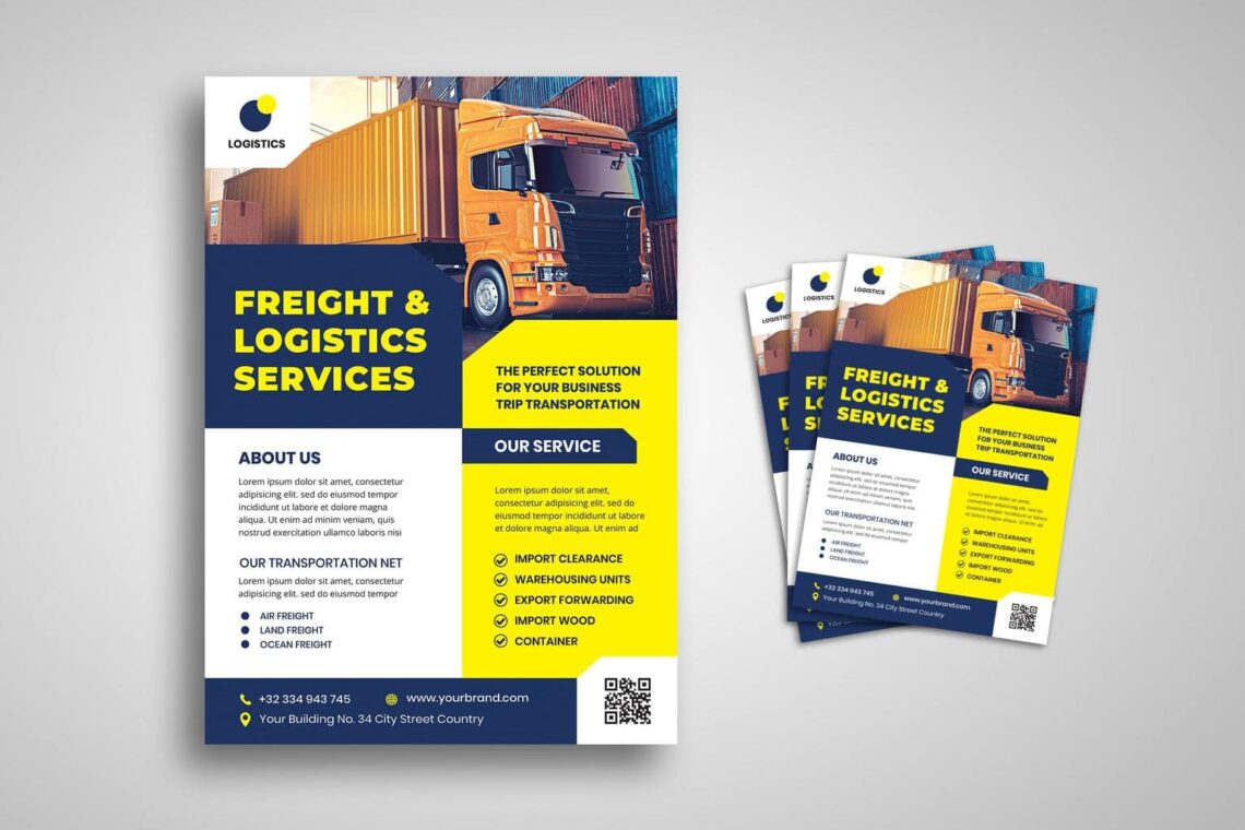 flyer template freight logistic services 3