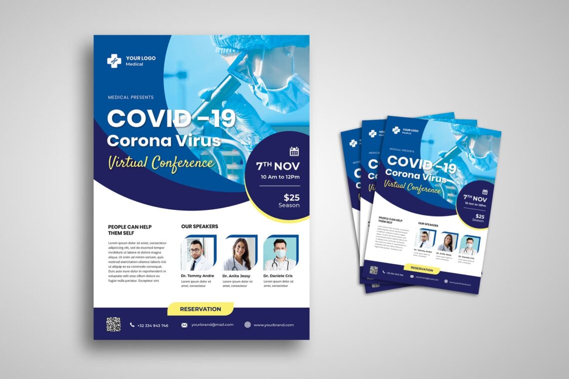 flyer template corona virus virtual confeference 2