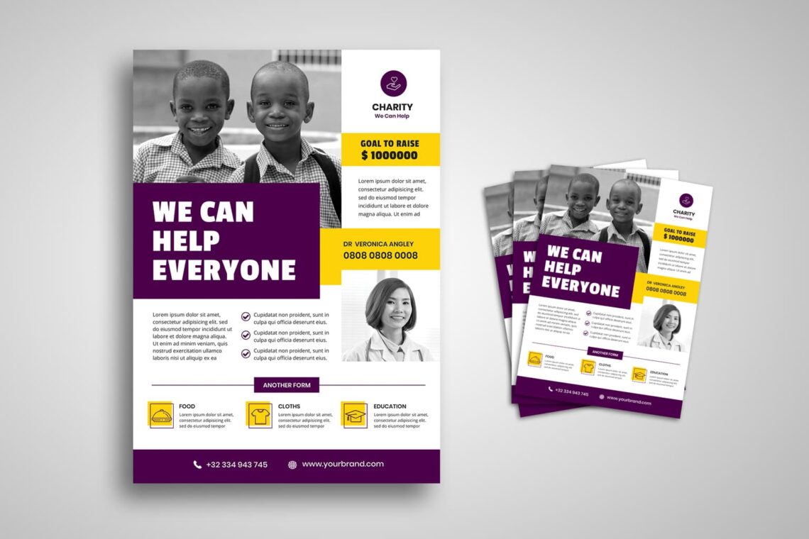 flyer template charity for everyone 1