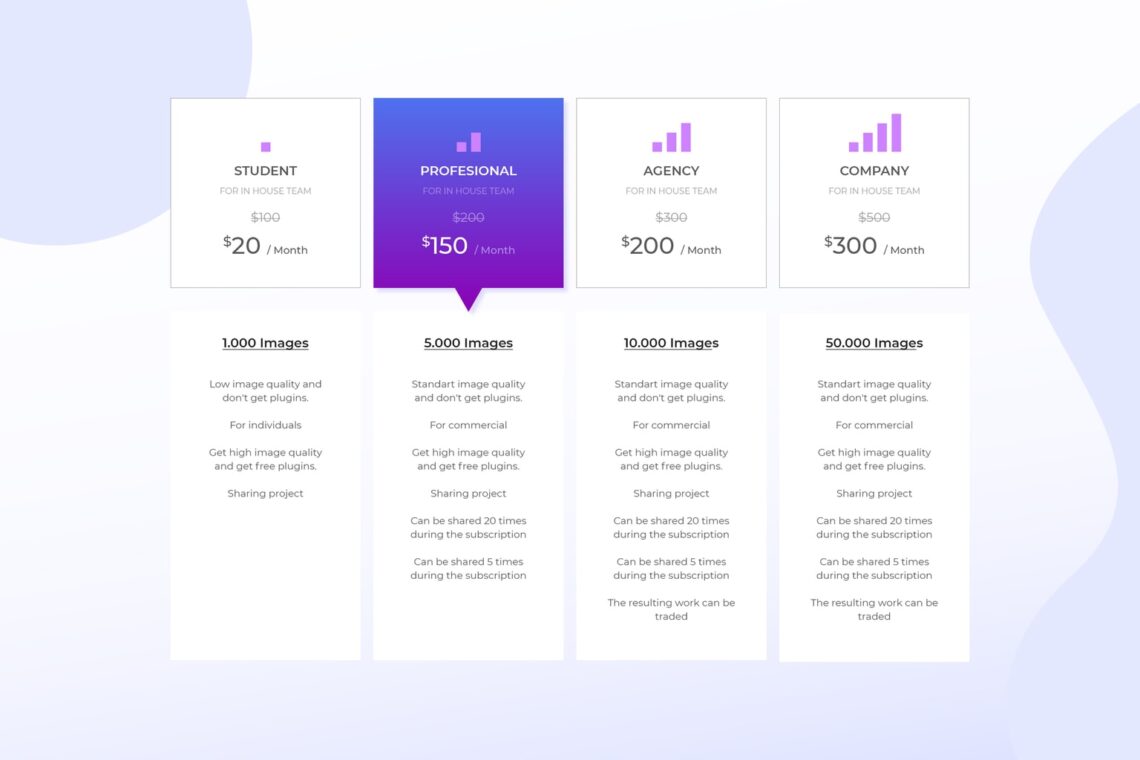 pricing table digital design project