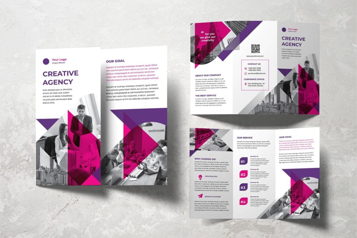 trifold brochure selected creative agency