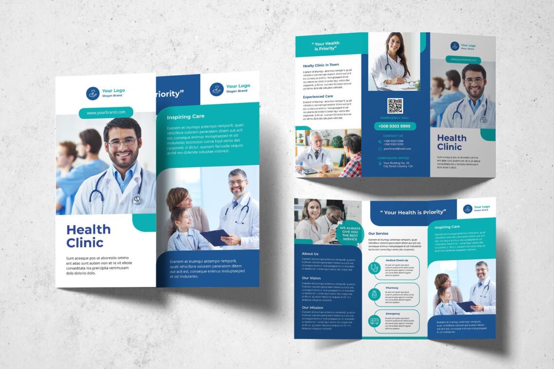 Trifold Brochure Priority Healthy Clinic Ui Creative