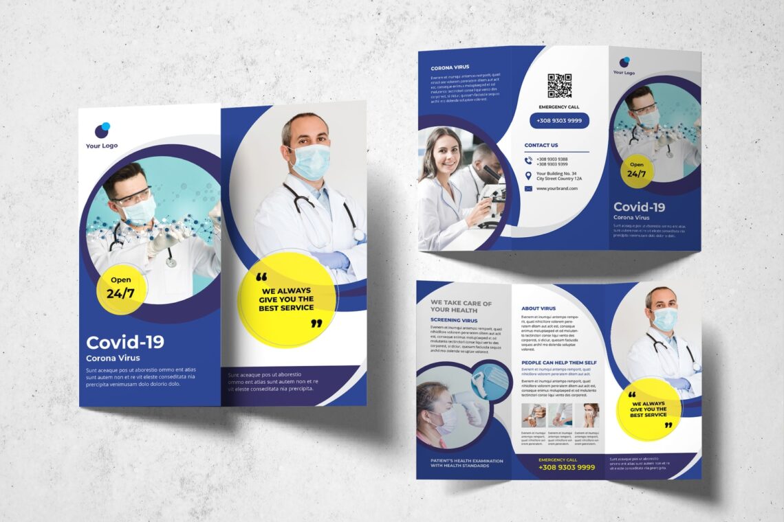 trifold brochure corona virus care