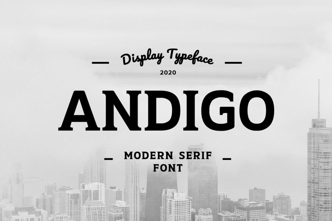 Andigo Display Serif Font - bold serif font