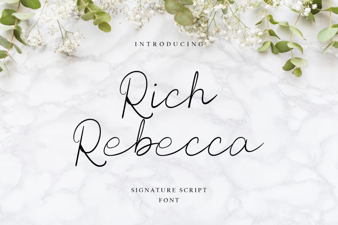 fonts rich rebbeca signature script