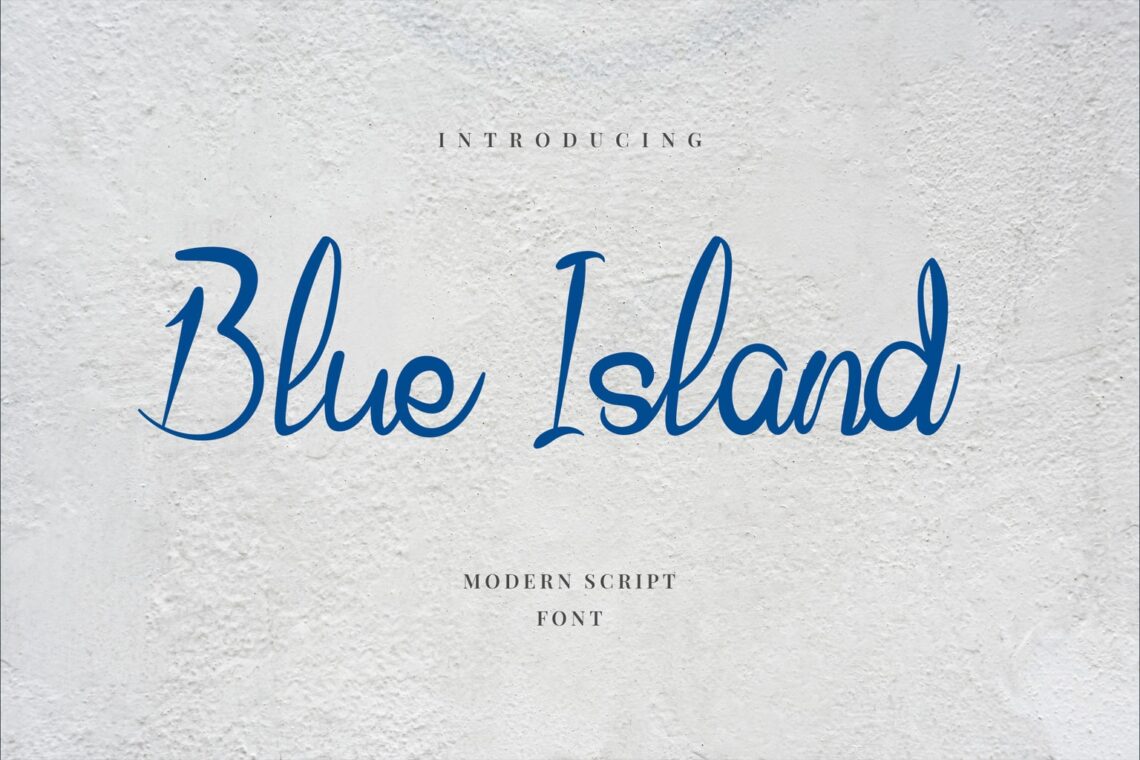 fonts blue island modern script