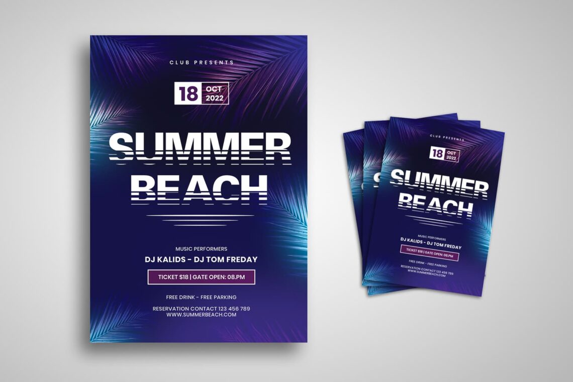 flyer summer beach festival